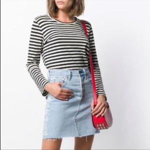 Levi’s High Rise Deconstructed Embroidered Skirt
